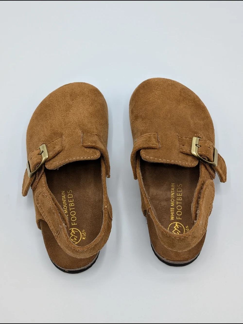 White Mountain Foodbed Shoes Little Kids 9 Suede Backstrap Clogs in Brown Benni